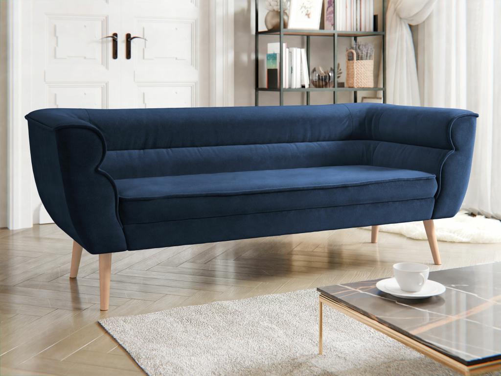 Sofá Glenview 100, Azul, 182x74x75cm, Tapiz, Patas: Madera