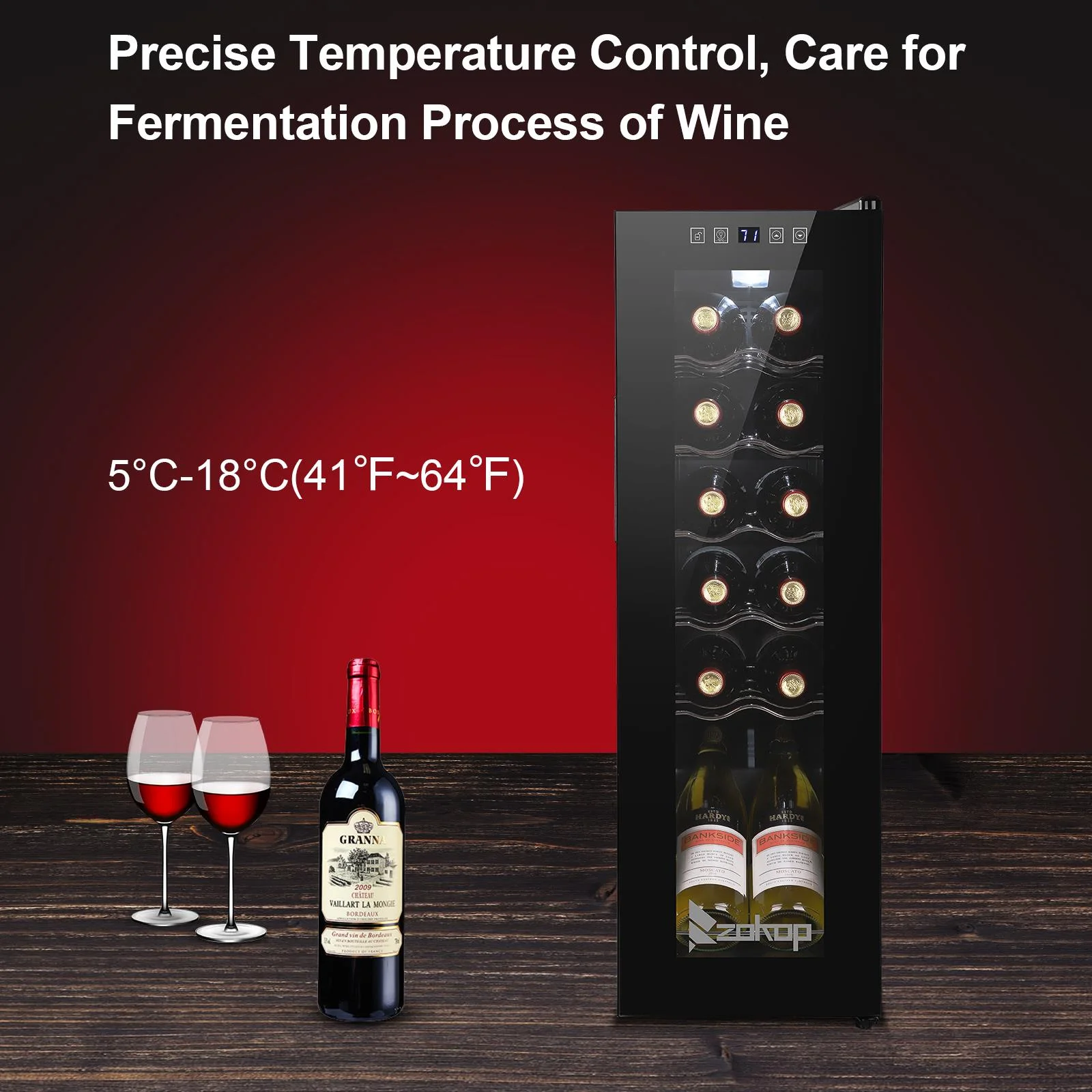Ktaxon 18 Bottle Compressor Wine Cooler Freestanding Wine Fridge, Fast Cooling, Low Noise - Image 21