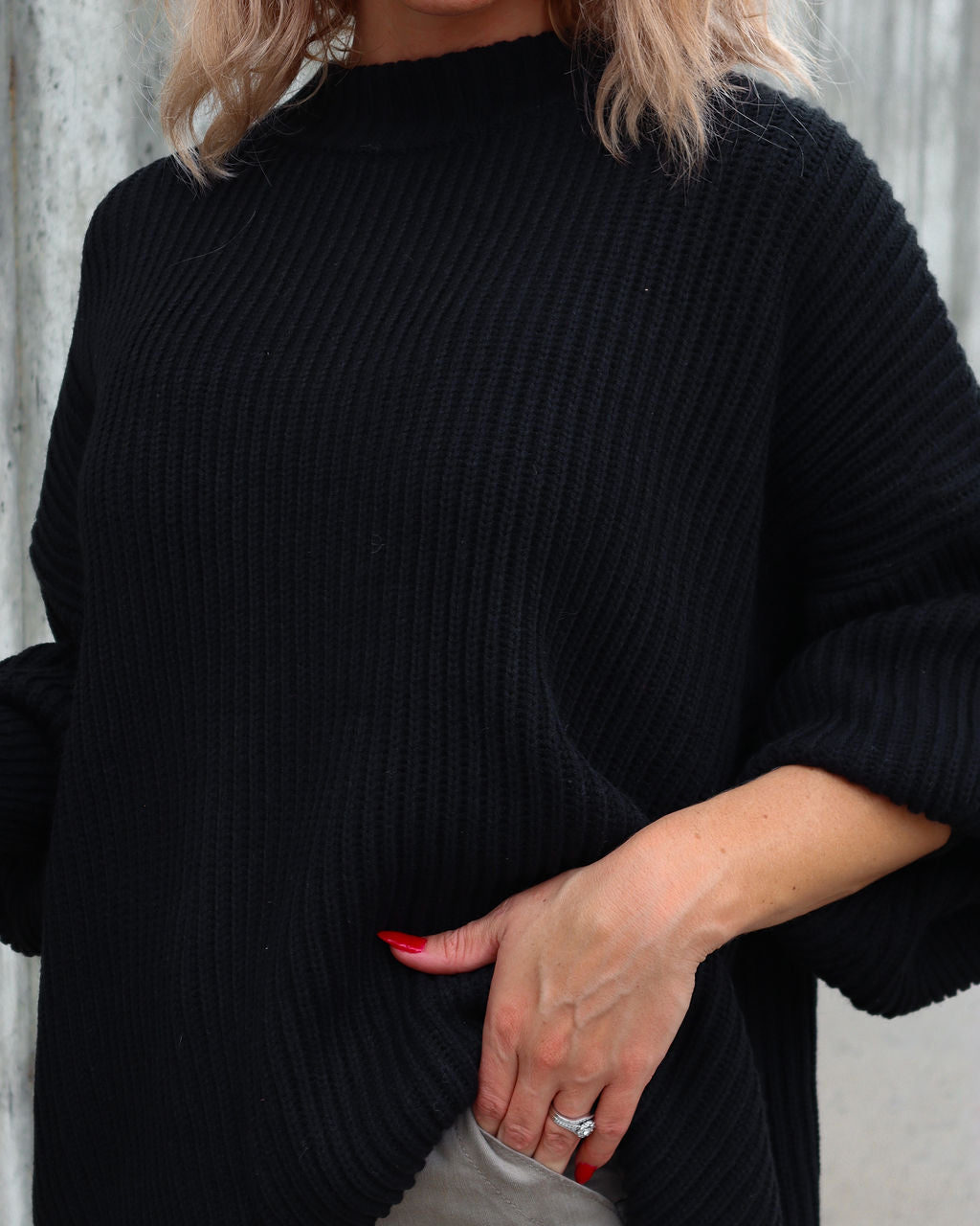 Gwenyth Knit Pullover Sweater - Black - Se7enfashion