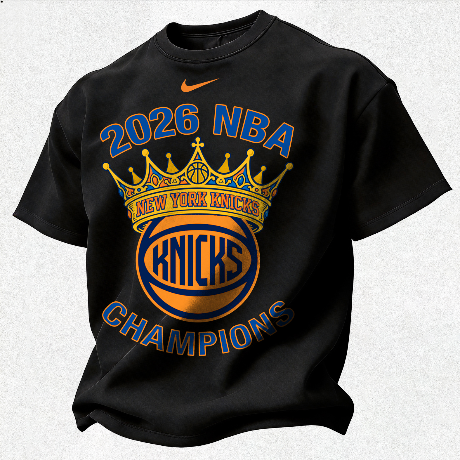 New York Basketball 2026 Retro Block Trophy Printed Unisex Oversized T-shirt