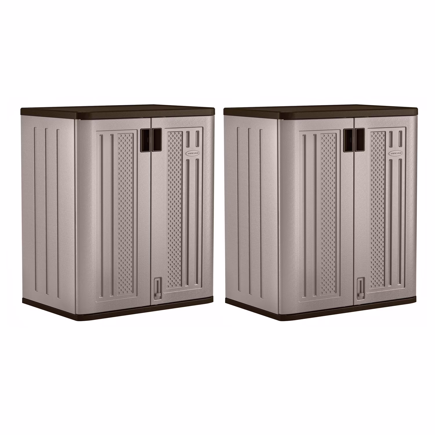 Suncast 2-Shelf Resin Base Cabinet, Platinum Metallic - Image 7