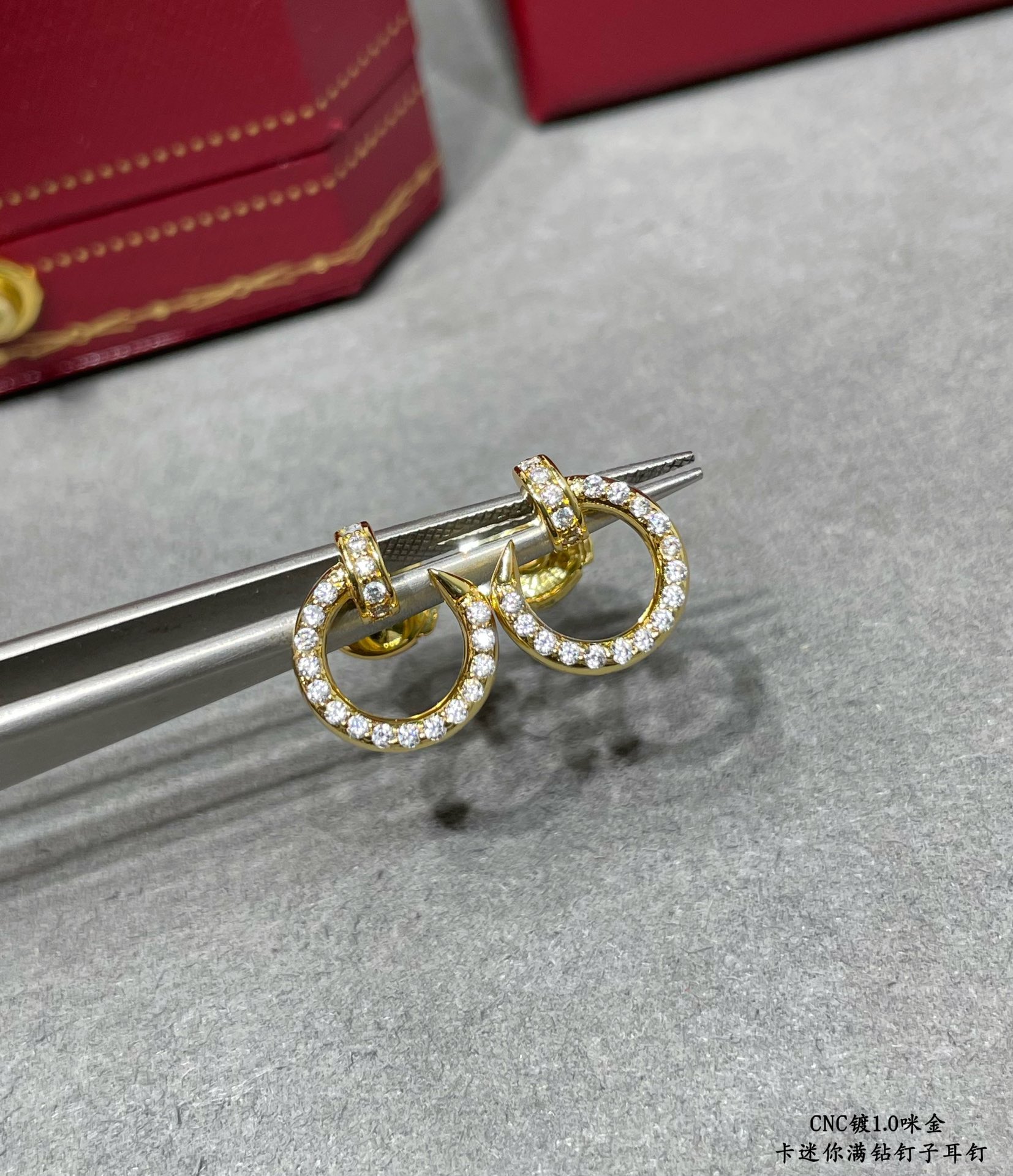 Cartier Diamond Paved Small Juste un Clou Stud Earrings - Original Replica Club