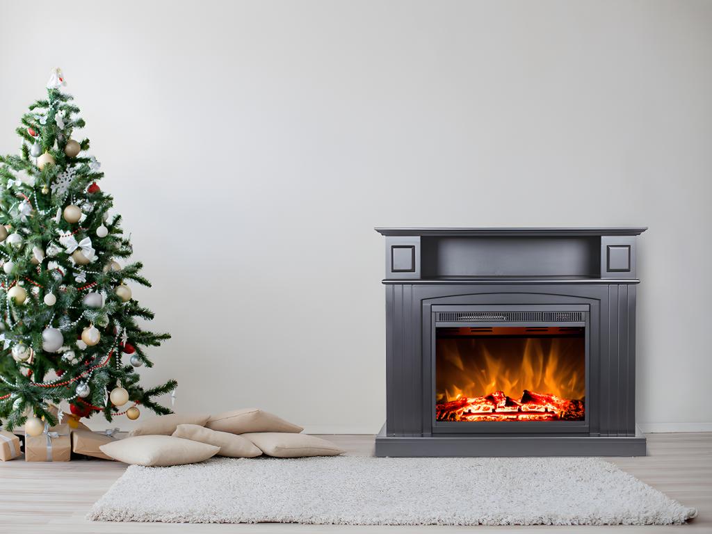 Chimenea eléctrica LOPEVI - Ancho 99 x Prof. 25 x Alt. 82,5 cm - Negro
