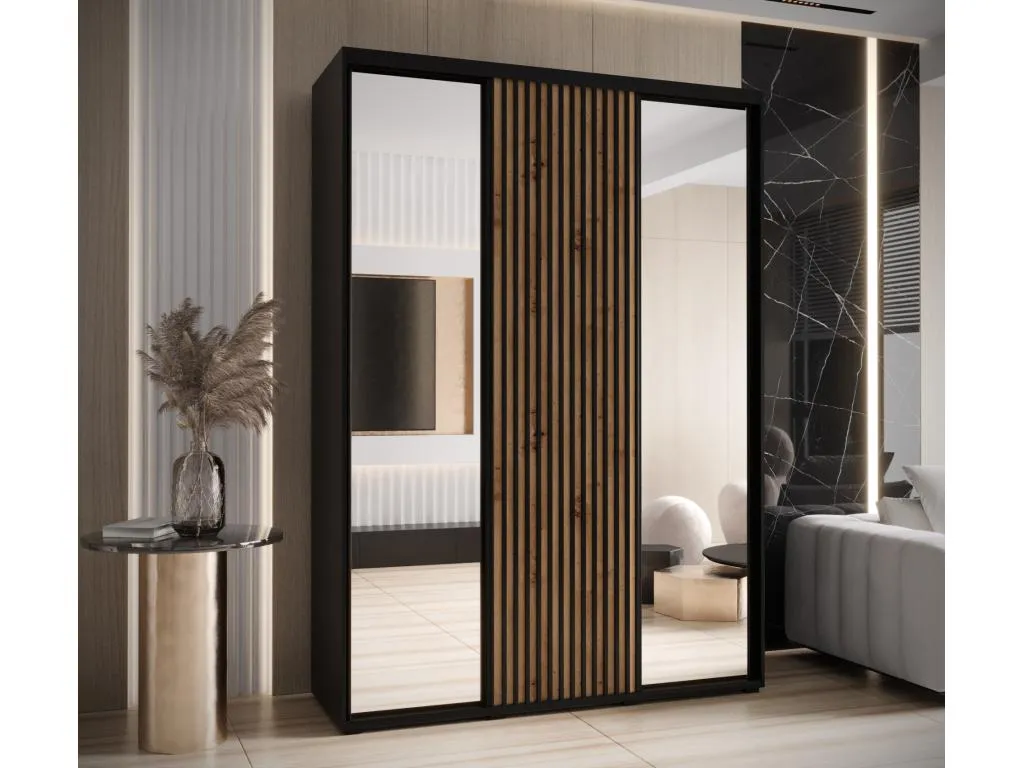 ARMARIO Vivircalido 2 DE PUERTAS CORREDERAS 235.2/180/60 3 puertas (negro/artisan) hqil87445