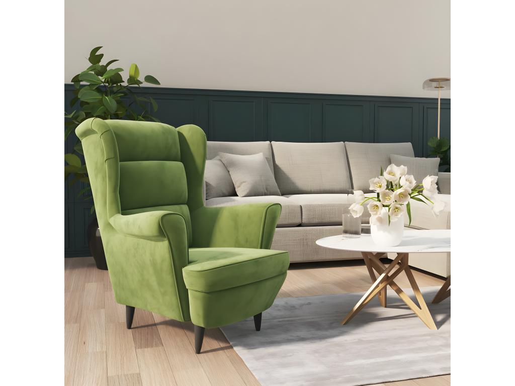 Sillón de terciopelo verde claro