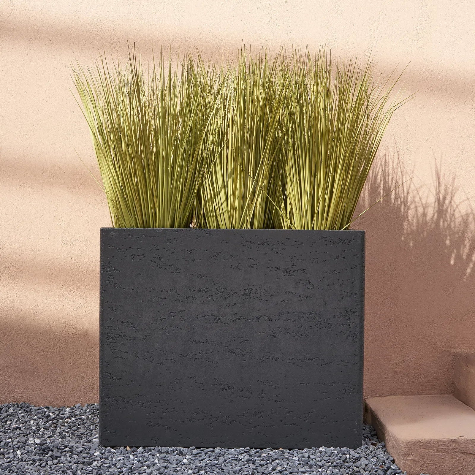 Tall Rectangular Composite Planter,Durable for All-Weather Use with Drainage Holes, Large Rectangular Planter for Outdoor and Indoor Plants