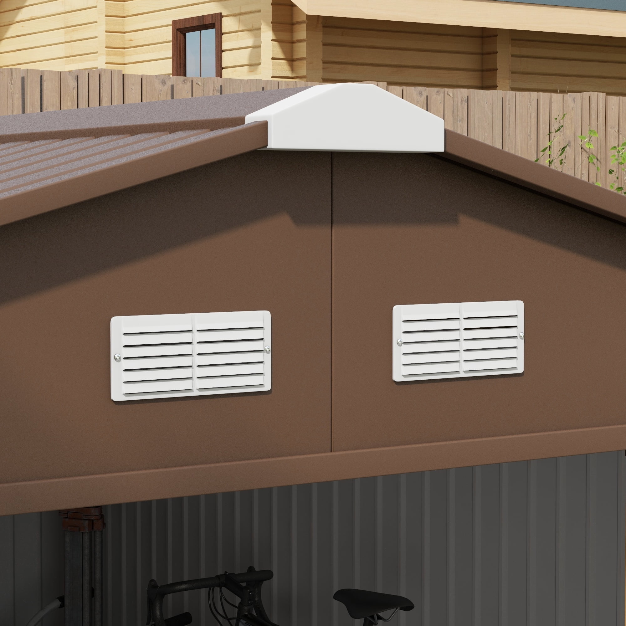 Outsunny 7' x 4' Metal Storage Shed Organizer, Garden Tool House with 4 Vents and 2 Sliding Doors for Backyard, Patio, Garage, Lawn, Dark Gray - Image 33