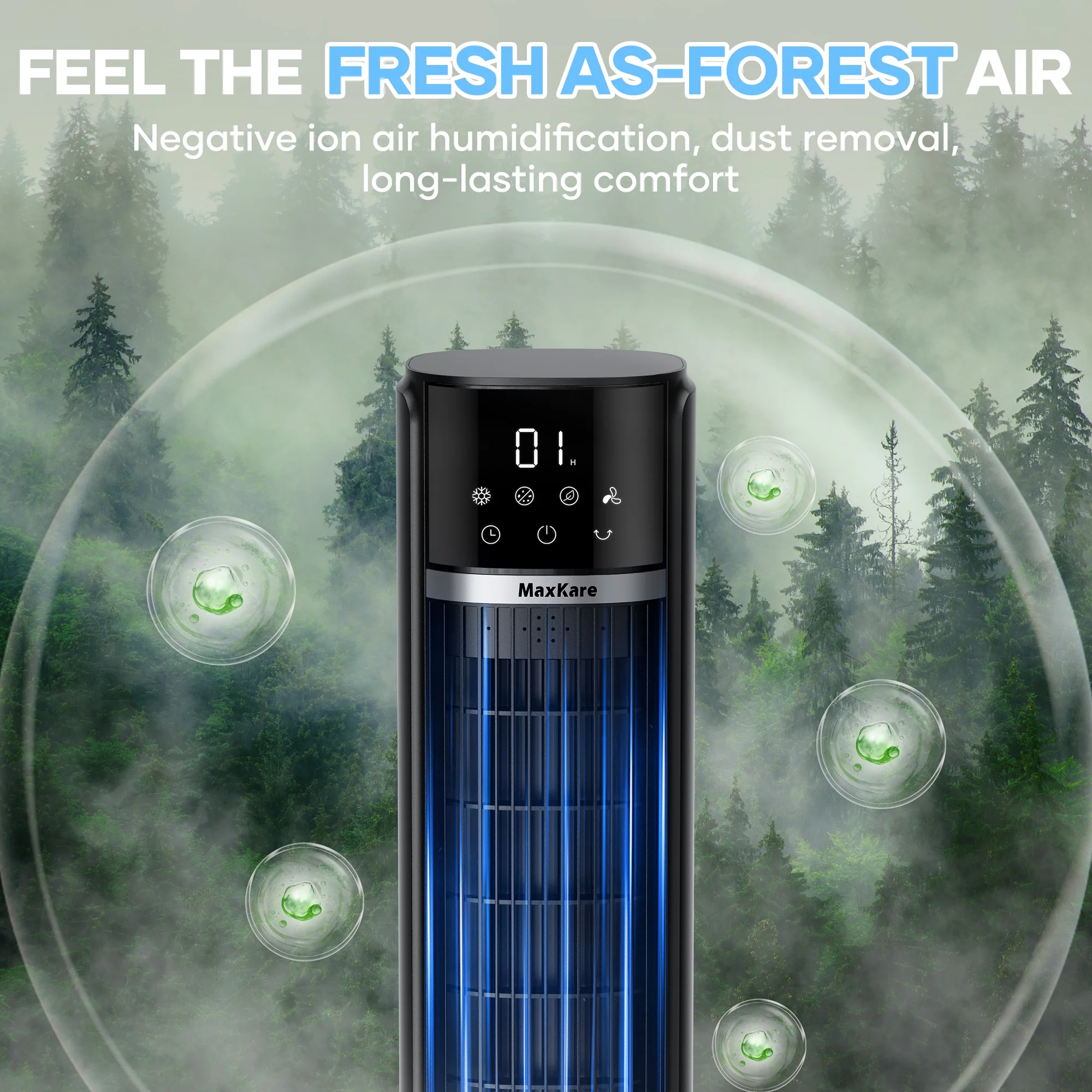 MaxKare 3-in-1 Tower Fan, Air Cooler with FCC & ETL, Humidifier for Office & Bedroom, 40'' High, White - Image 14