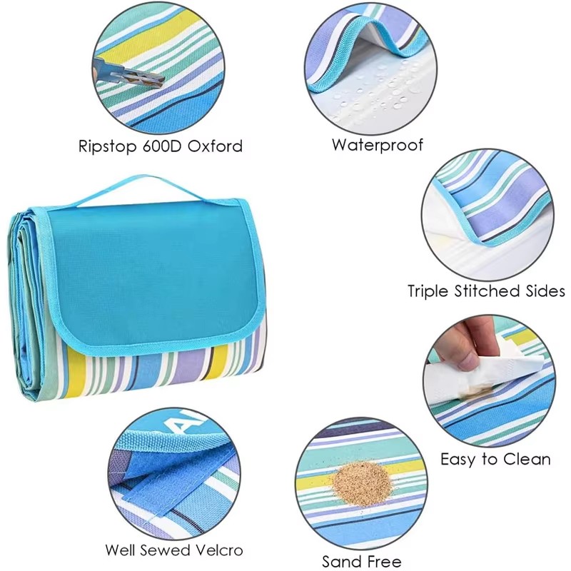 Outdoor Picnic Beach Blanket Picnic Mat Waterproof Sand Proof Folding Beach Mat