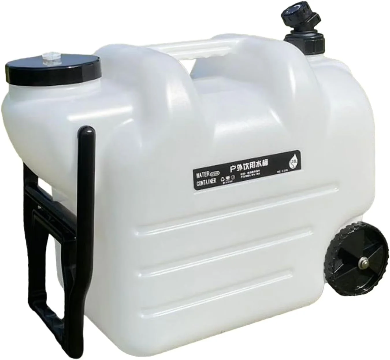 Wheeled Water Storage Container With Handle And Faucet, 28L PE, 49cmx27cmx39.9cm Wheeled Water Storage Container With Handle And Faucet, 28L PE, 49cmx27cmx39.9cm