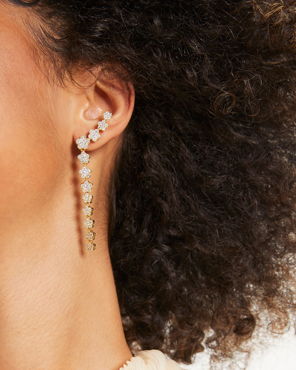 Sarah Floral Drop Earrings - Gold - Se7enfashion
