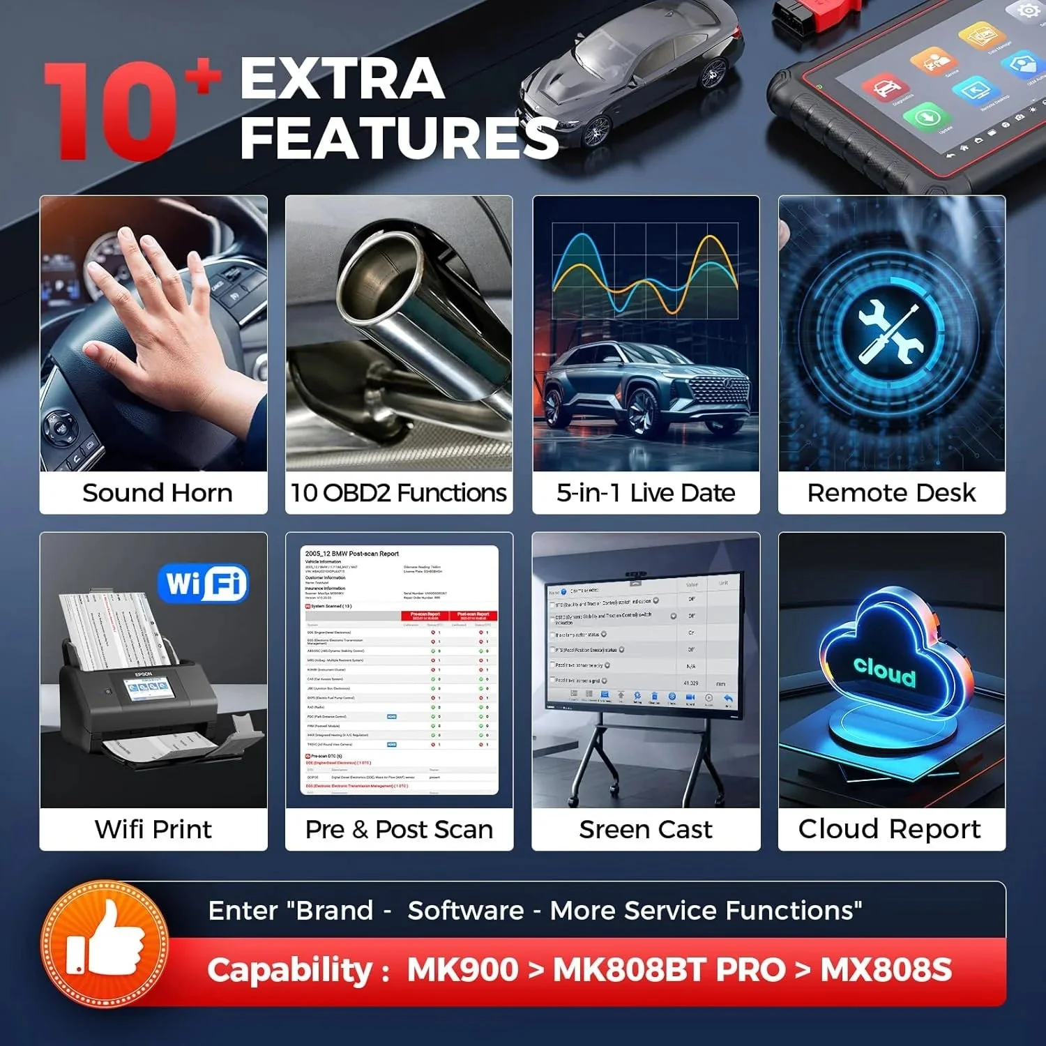 Autel MaxiCOM MK900 Automotive Diagnostic Scan Tool With 40+ Service Functions And Active Tests - MK900 - Image 2 Autel MaxiCOM MK900 Automotive Diagnostic Scan Tool With 40+ Service Functions And Active Tests - MK900 - Image 2