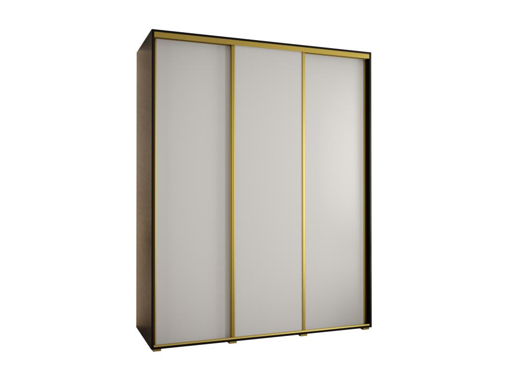 ARMARIO DAVOS 1 DE PUERTAS CORREDERAS 235,2/190/60 3 puertas (Negro/Blanco/Oro)
