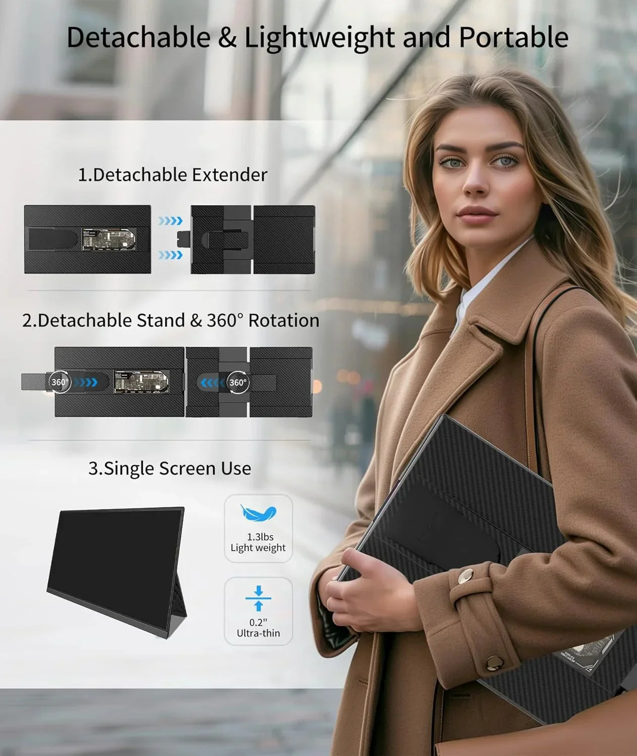 Cevaton Laptop Screen Extender With 15.6 Inch FHD 1080P Display - P5 - Image 6 Cevaton Laptop Screen Extender With 15.6 Inch FHD 1080P Display - P5 - Image 6