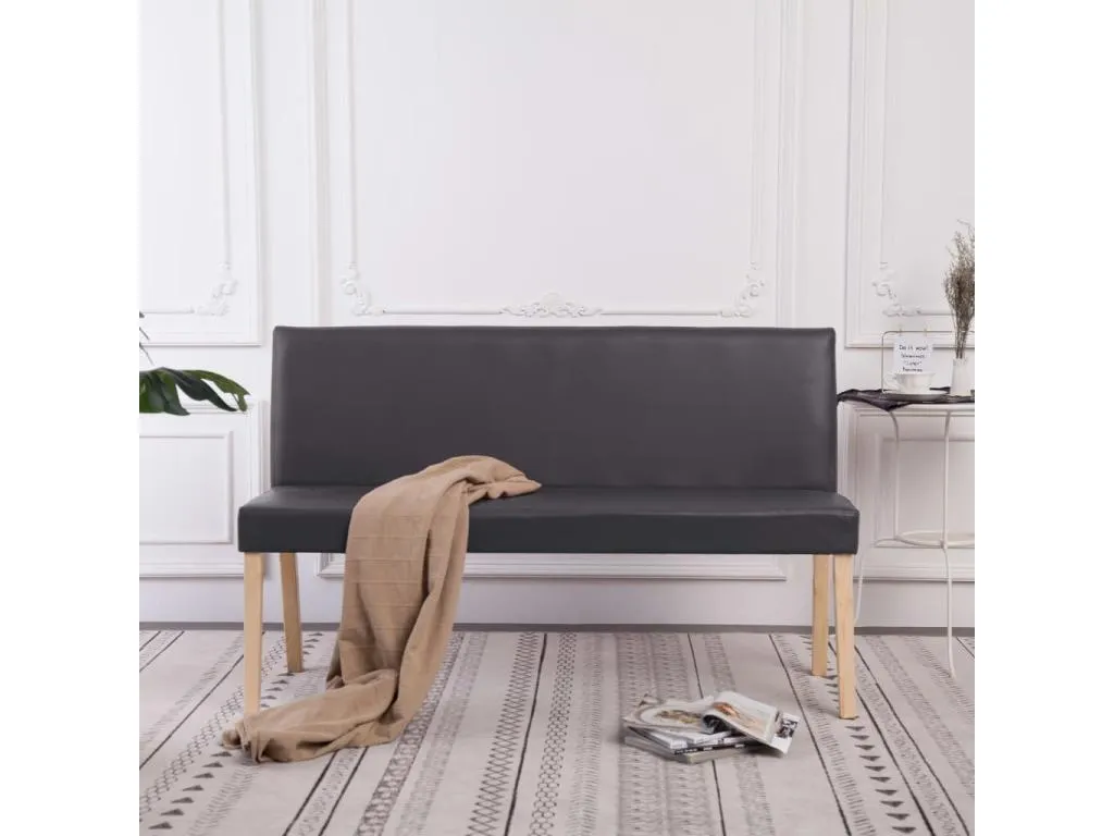 Banco polipiel gris 139,5 cm vcr3624930