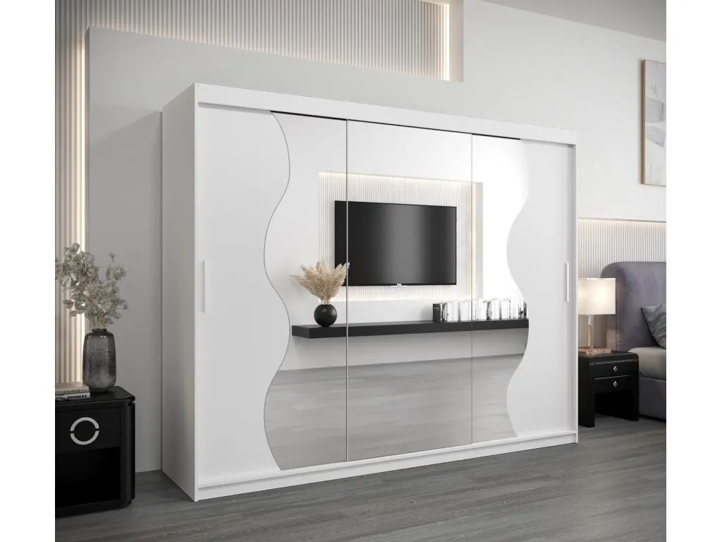 ARMARIO Kavehomedeco DE PUERTAS CORREDERAS 200/250/62 3 puertas (blanco/blanco) IGOZ84896