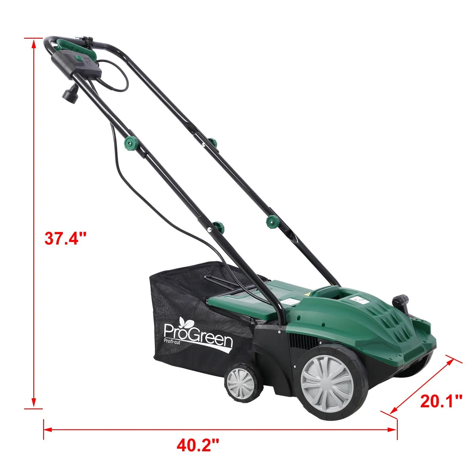 Dethatcher and Scarifier, Seizeen 16-Inch Lawn Dethatcher Scarifier 2-IN-1 Gardening Equipment, Powerful 15 Amp Electric Dethatcher & Scarifier, Height Adjustable, 58QT Removable Thatch Bag - Image 30