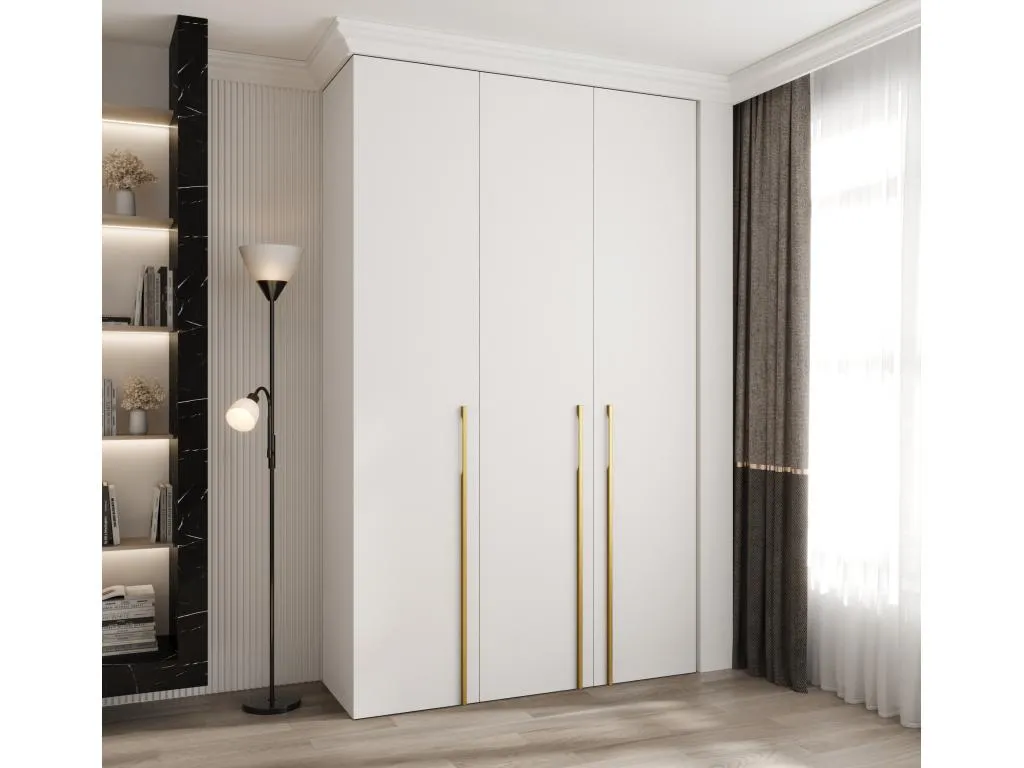 Armario Sancaldeco 3 con puertas batientes 245.5/150/40 3 puertas (blanco/oro) GSNJ54405