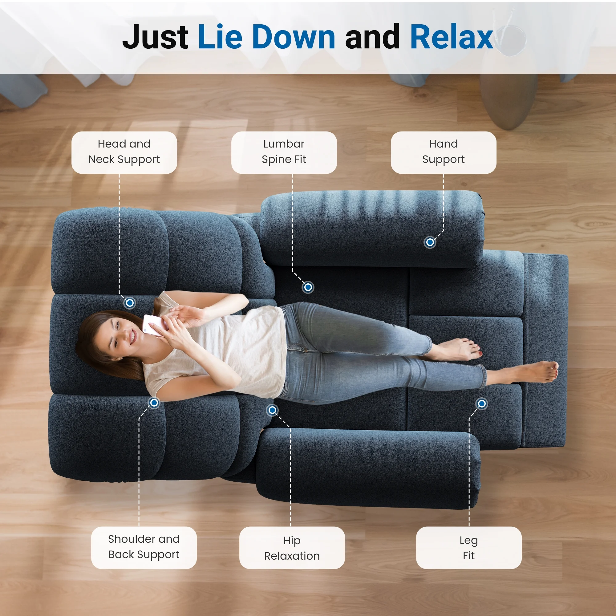Power Recliner Chair,Electric Recline Sofa Chair for Adults with USB Port,Comfy Teddy Fleece Adjustable Cloud Sofa,Tool-Free Setup,Beige White - Image 24