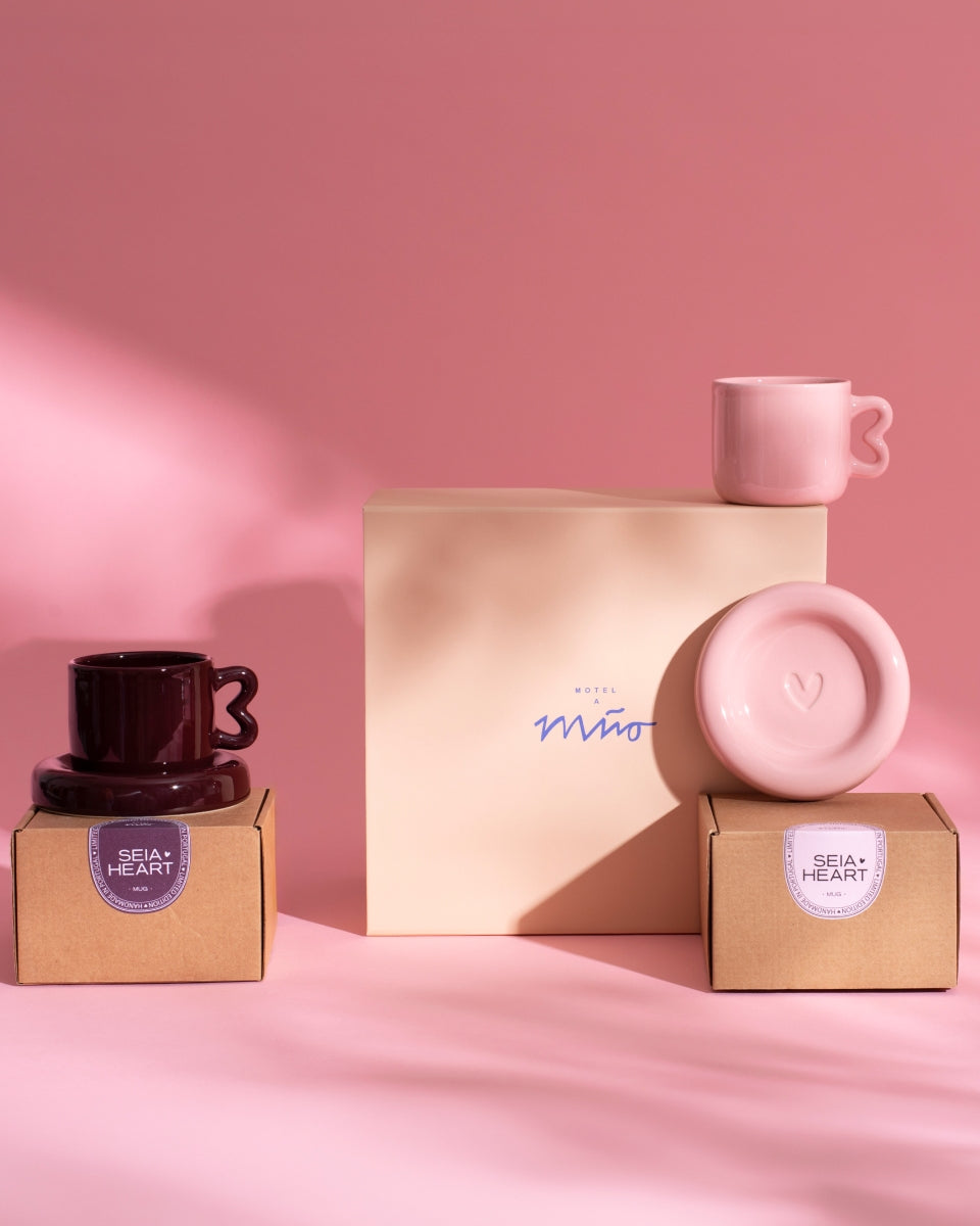 Seia Geschenk-Set Herz rosa burgund 5-teilig