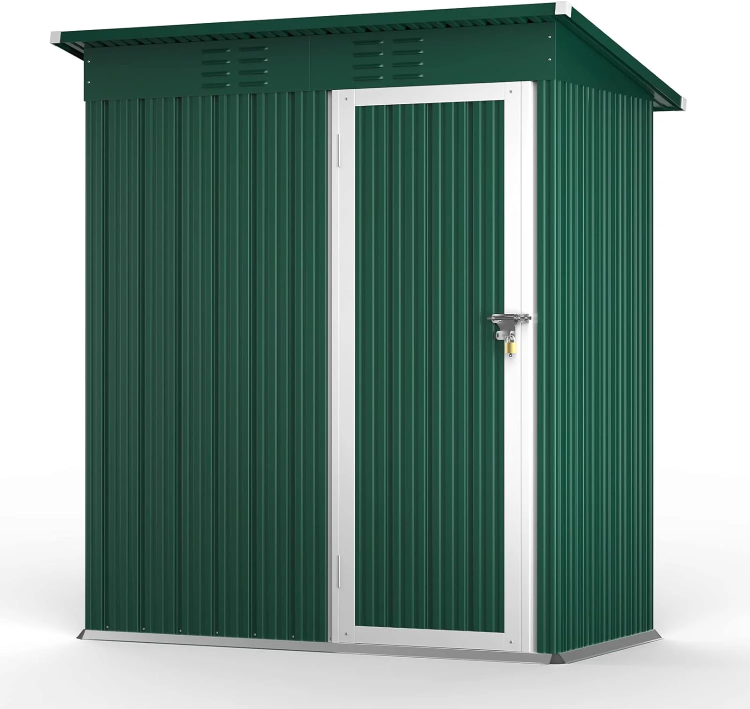 5' x 3' Outdoor Storage Shed, Metal Outdoor Storage Cabinet with Single Lockable Door, Waterproof Tool Shed,Gray - Image 26