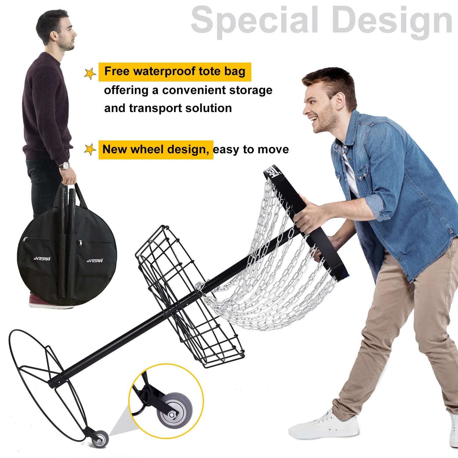 Urban Deco Classic Pro 24-Chain Portable Disc Golf Practice Basket-Choose Your Color - Image 2