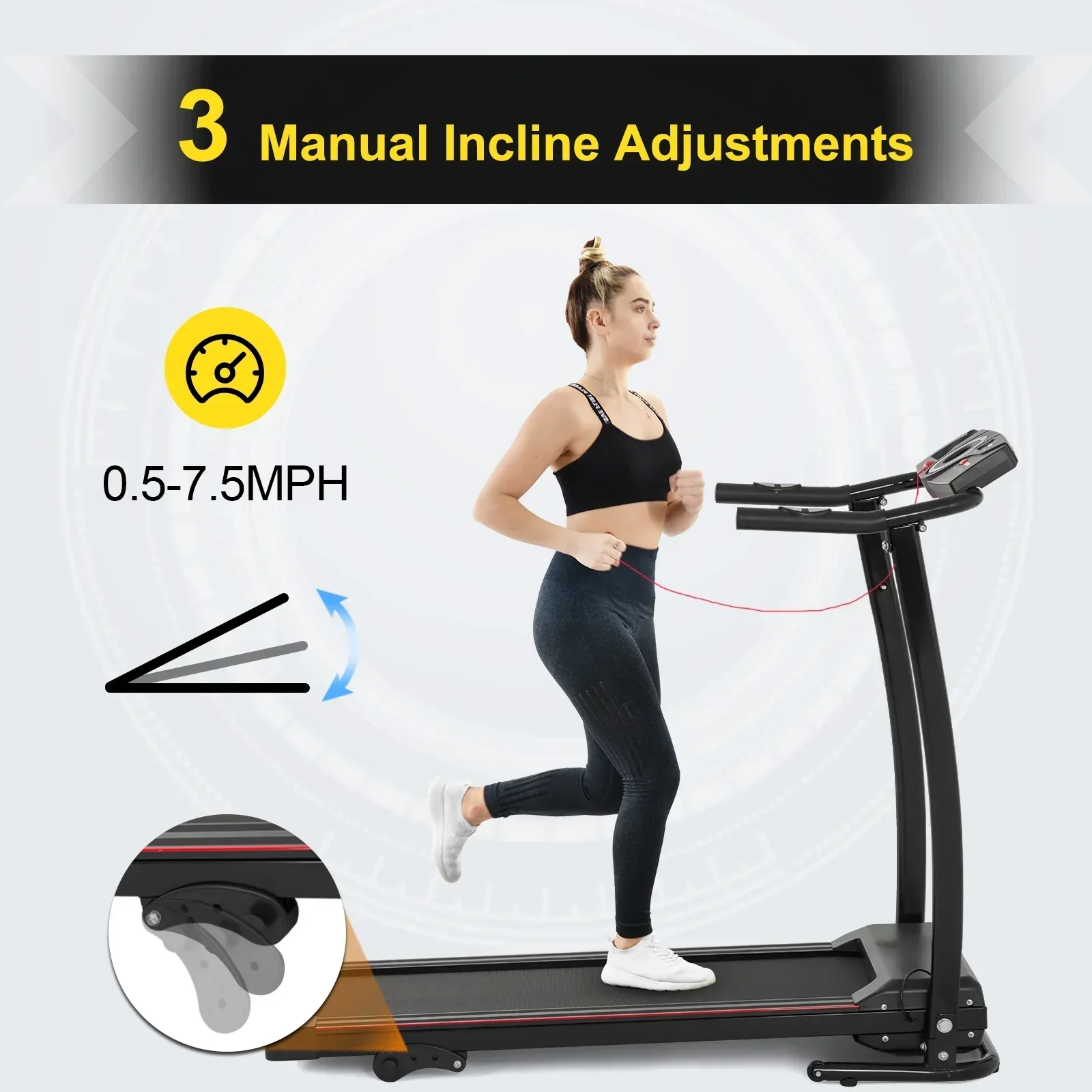 FYC Folding Treadmill With Incline, 2.5HP Motor, 220 LBS Capacity - Image 3 FYC Folding Treadmill With Incline, 2.5HP Motor, 220 LBS Capacity - Image 3