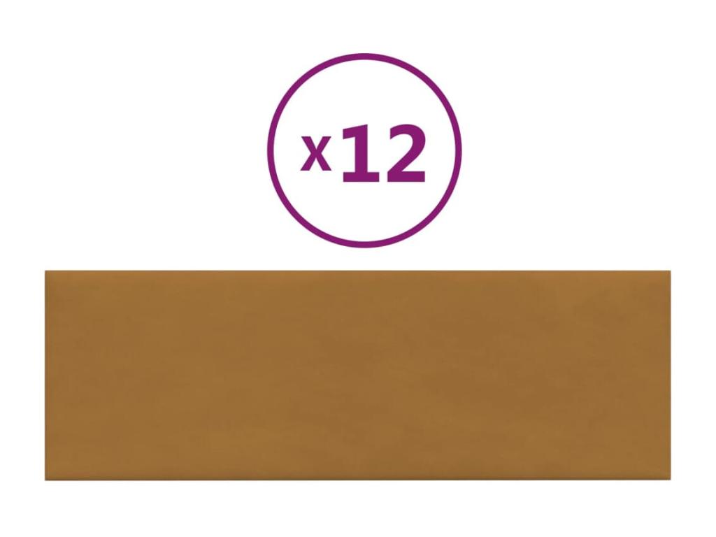 Prolenta Premium - Paneles de pared 12 uds terciopelo marrón 90x30 cm 3,24 m²
