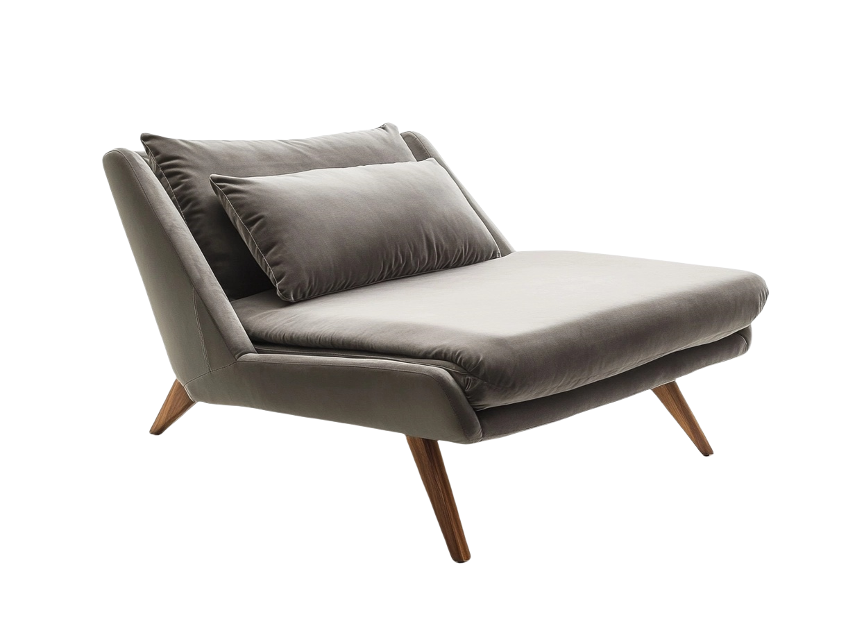 Sofá moderno con tapicería de terciopelo gris y patas de madera de 80x85x90 cm ideal para sala de estar uu8183492
