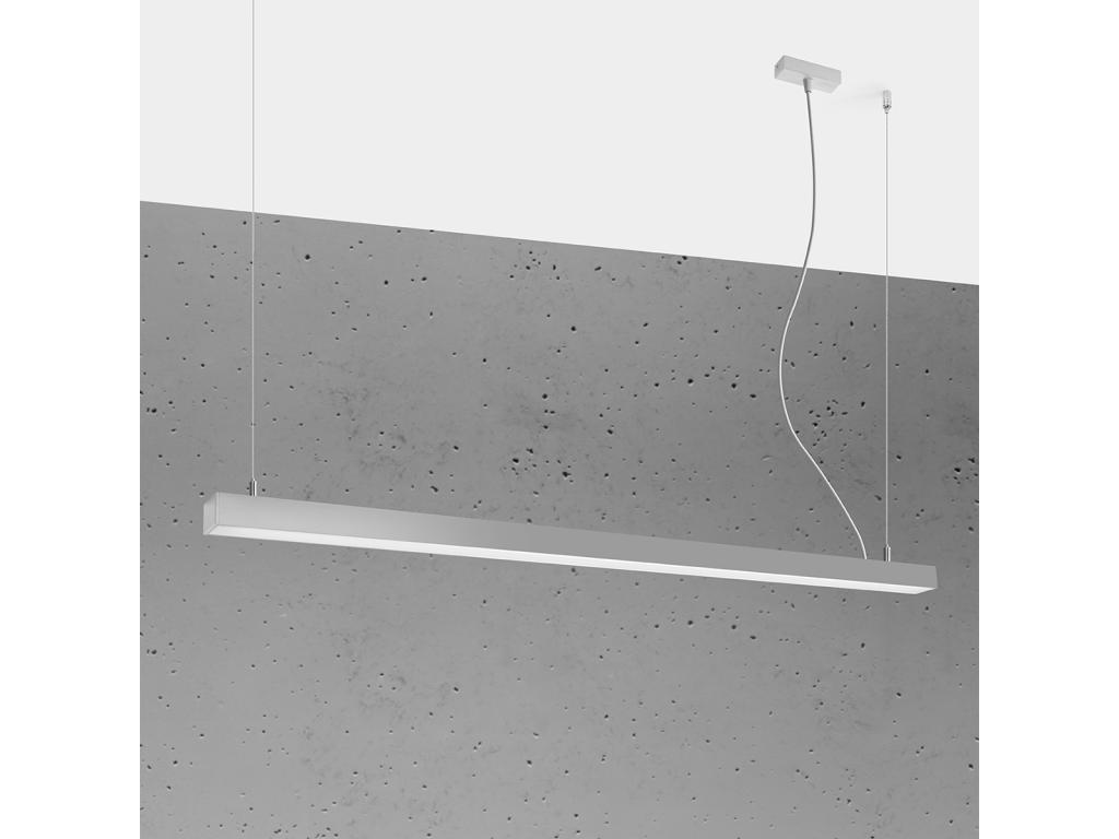 Lámparas colgantes Pinne minimalista de aluminio - 1 fuentes luminosas - L.150 x A.150 cm - gris