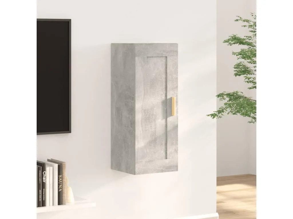 Armario de pared madera de ingeniería gris hormigón 35x34x90 cm