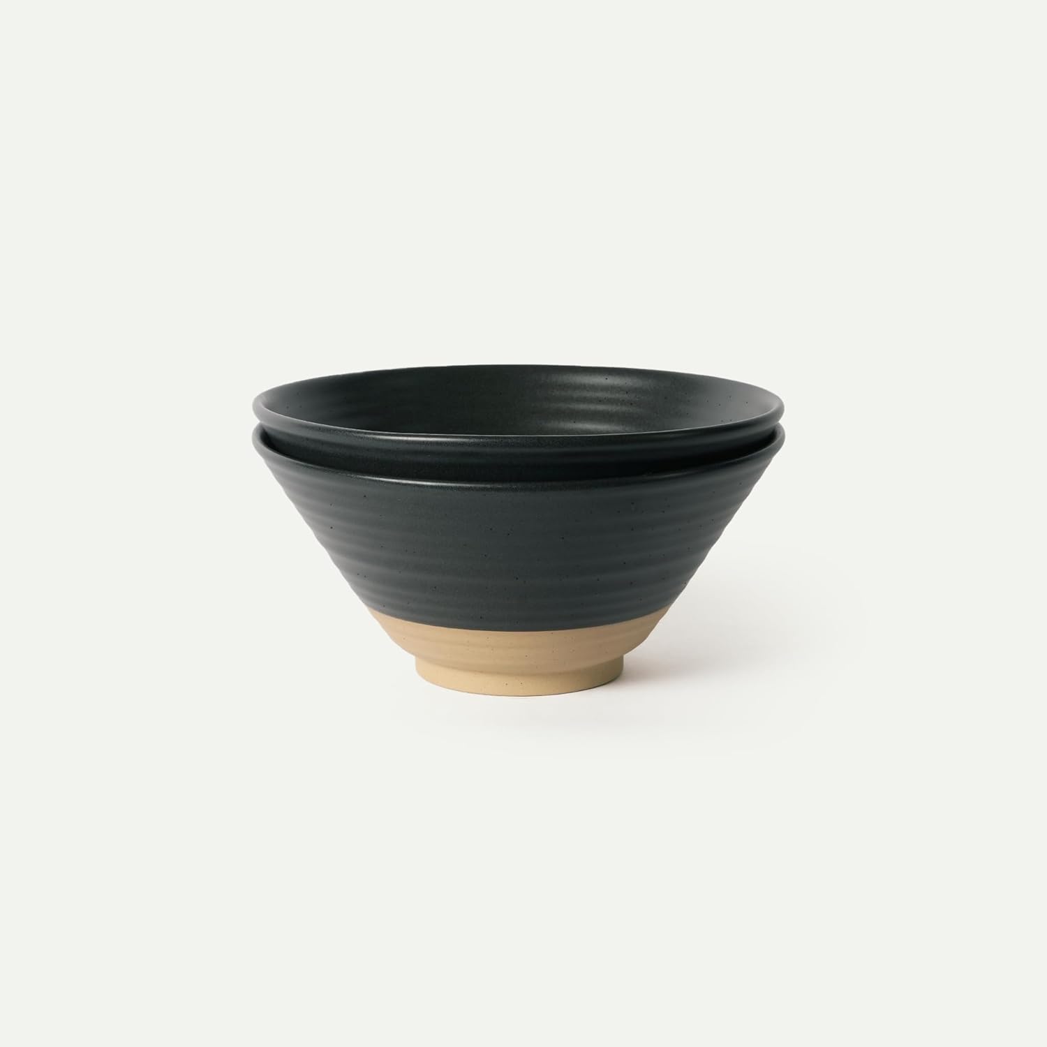 MORA Ceramic Ramen Bowl Set of 2, 45oz - Great for Pho, Miso Udon Soup, Instant Noodles, Serving, Thai or Asian Food - Microwave Safe Large Japanese Noodle Bowls, Modern Kitchen - Liquorice