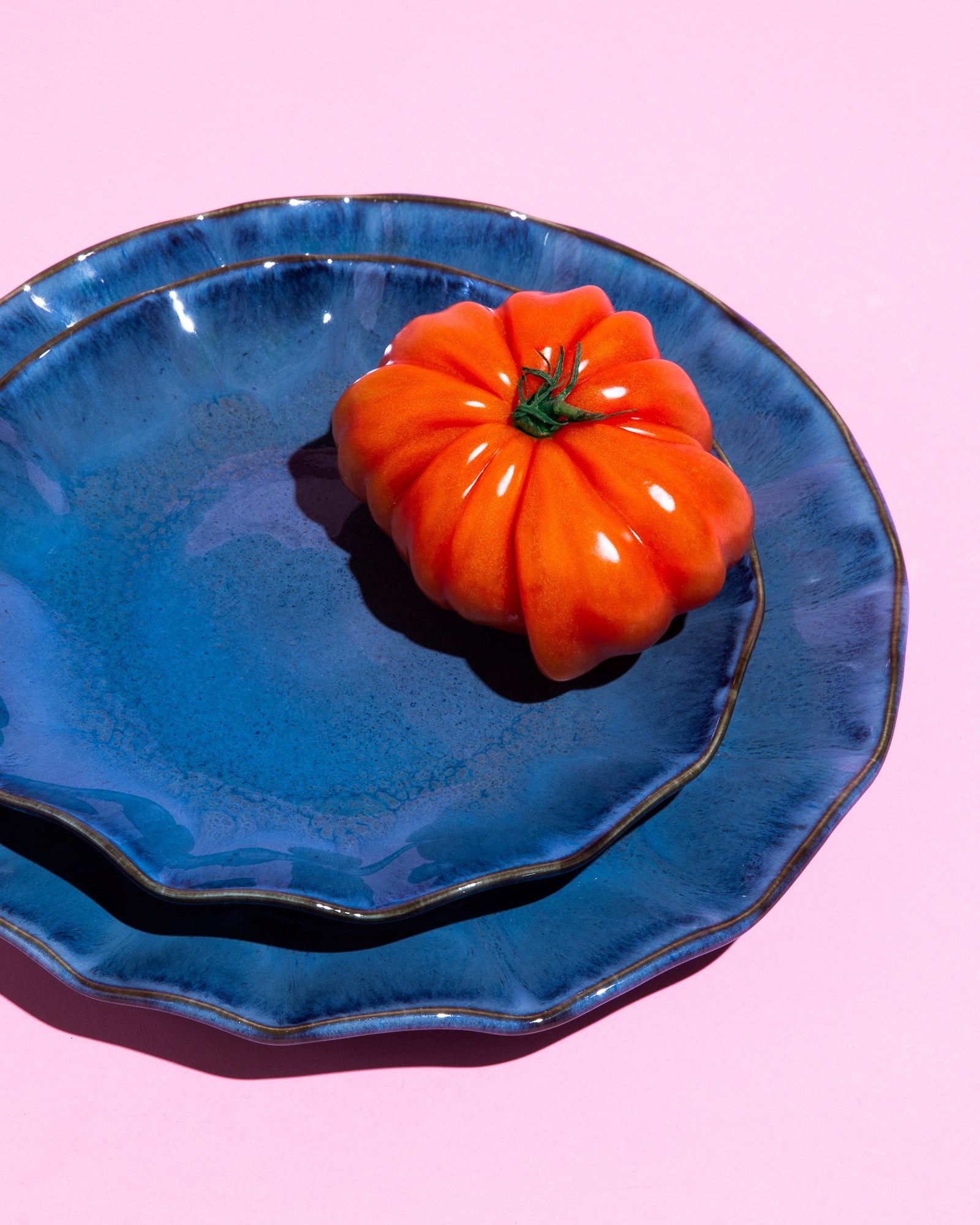 Pérola Teller klein shell dunkelblau