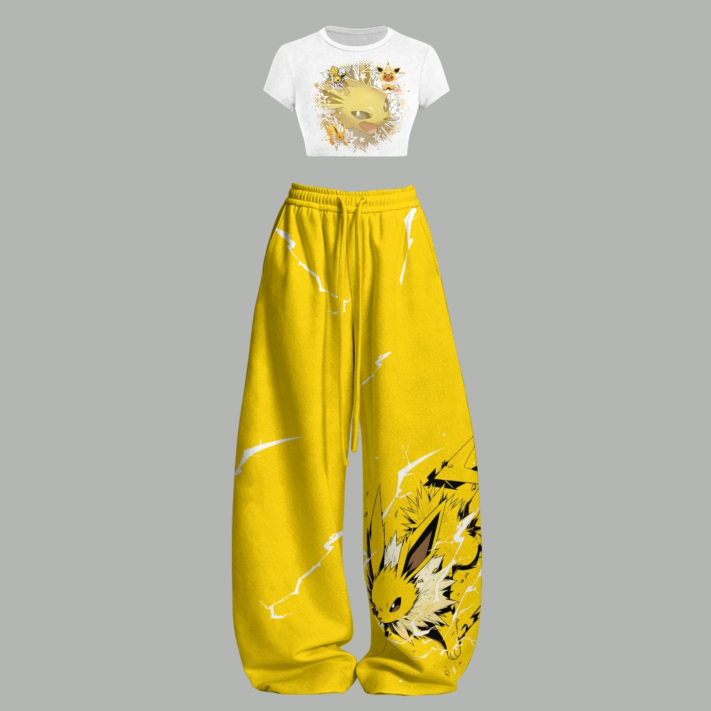 Pokémon Women T-Shirt  & Elasticated Trousers Two-Piece Set