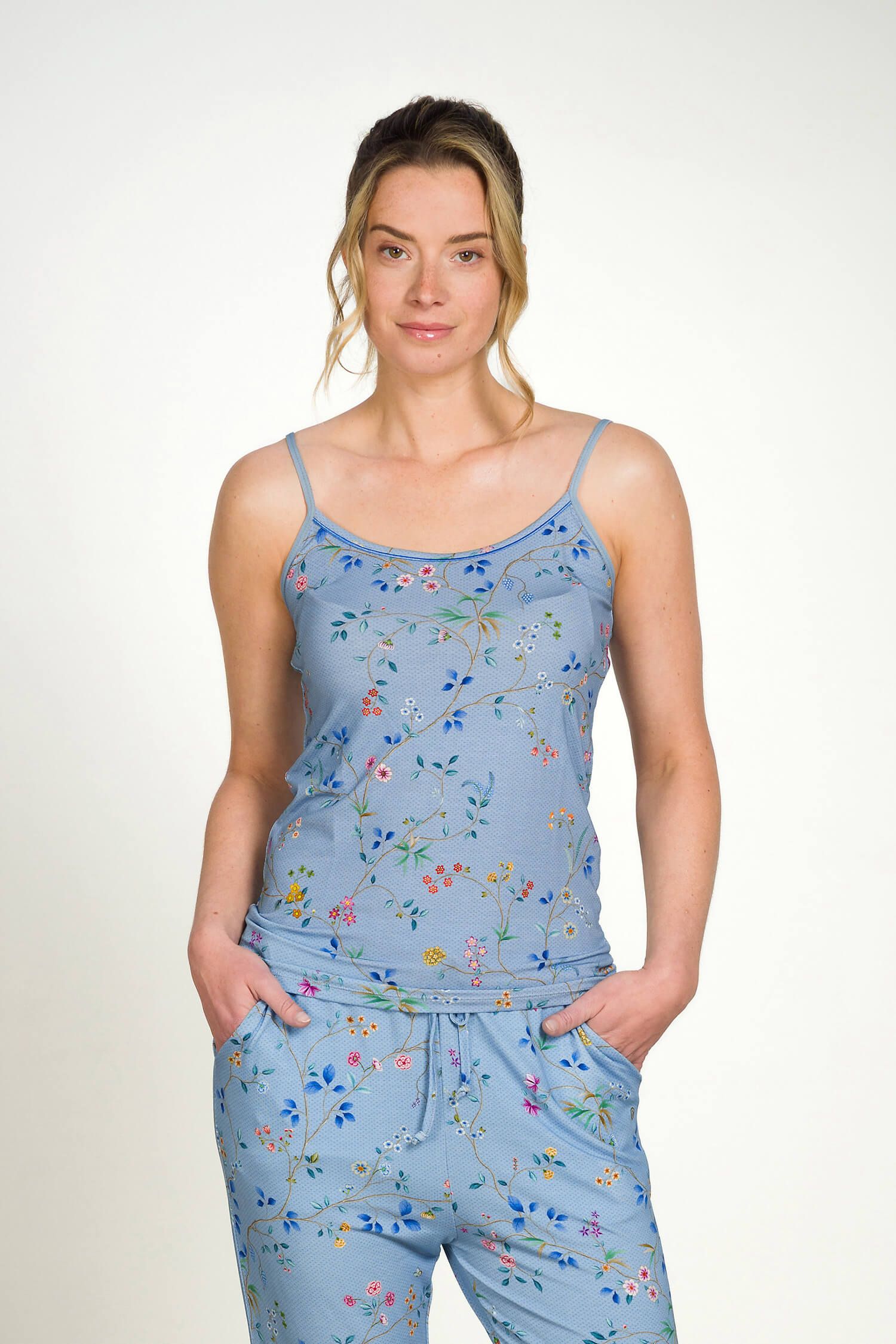 Selina Sleeveless Top Delhi Dreams Blue