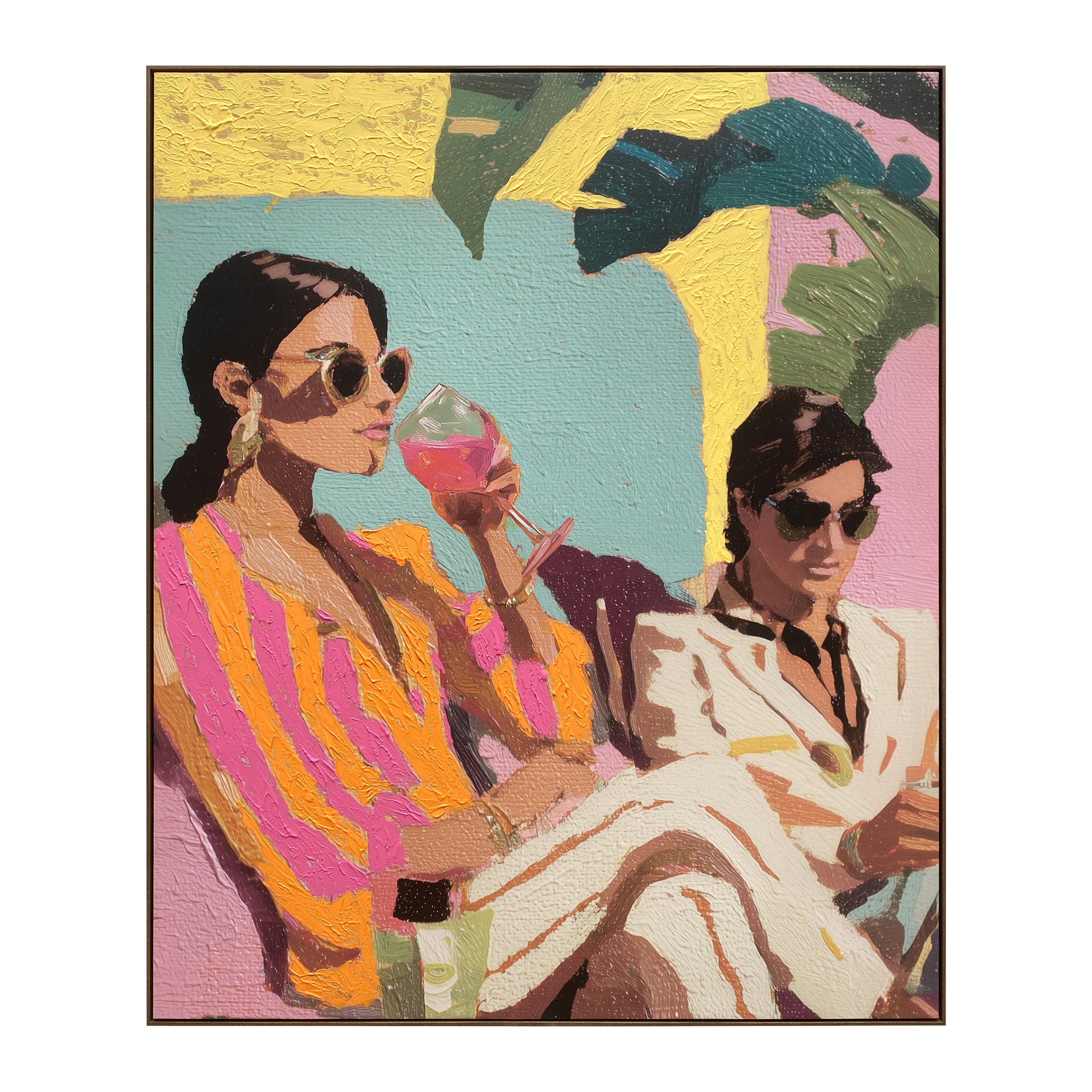 Blokker Vintage Voyage Schilderij 100 x 120 cm - Walnoot