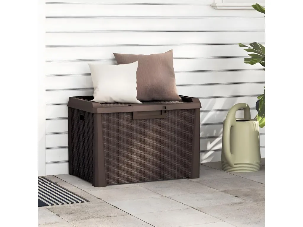 Caja de almacenaje para jardín pp marrón 125 l cbx2872737