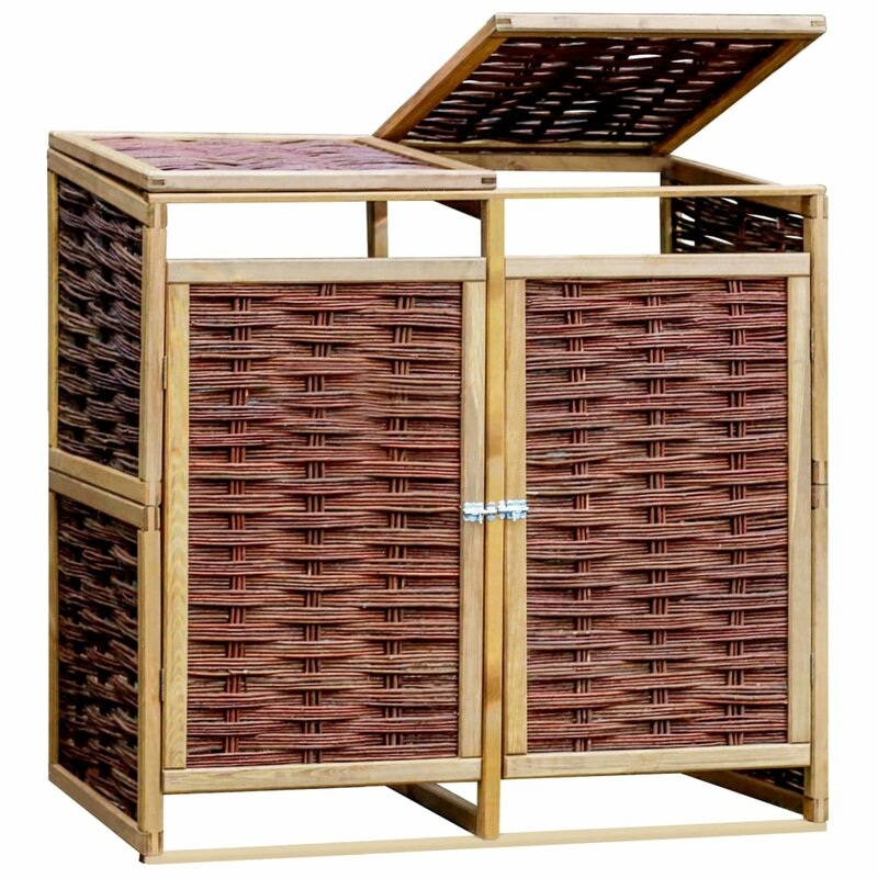 WAYFAIR Josepha 5 Ft. W X 3 Ft. D Solid Wood Horizontal Garbage Shed