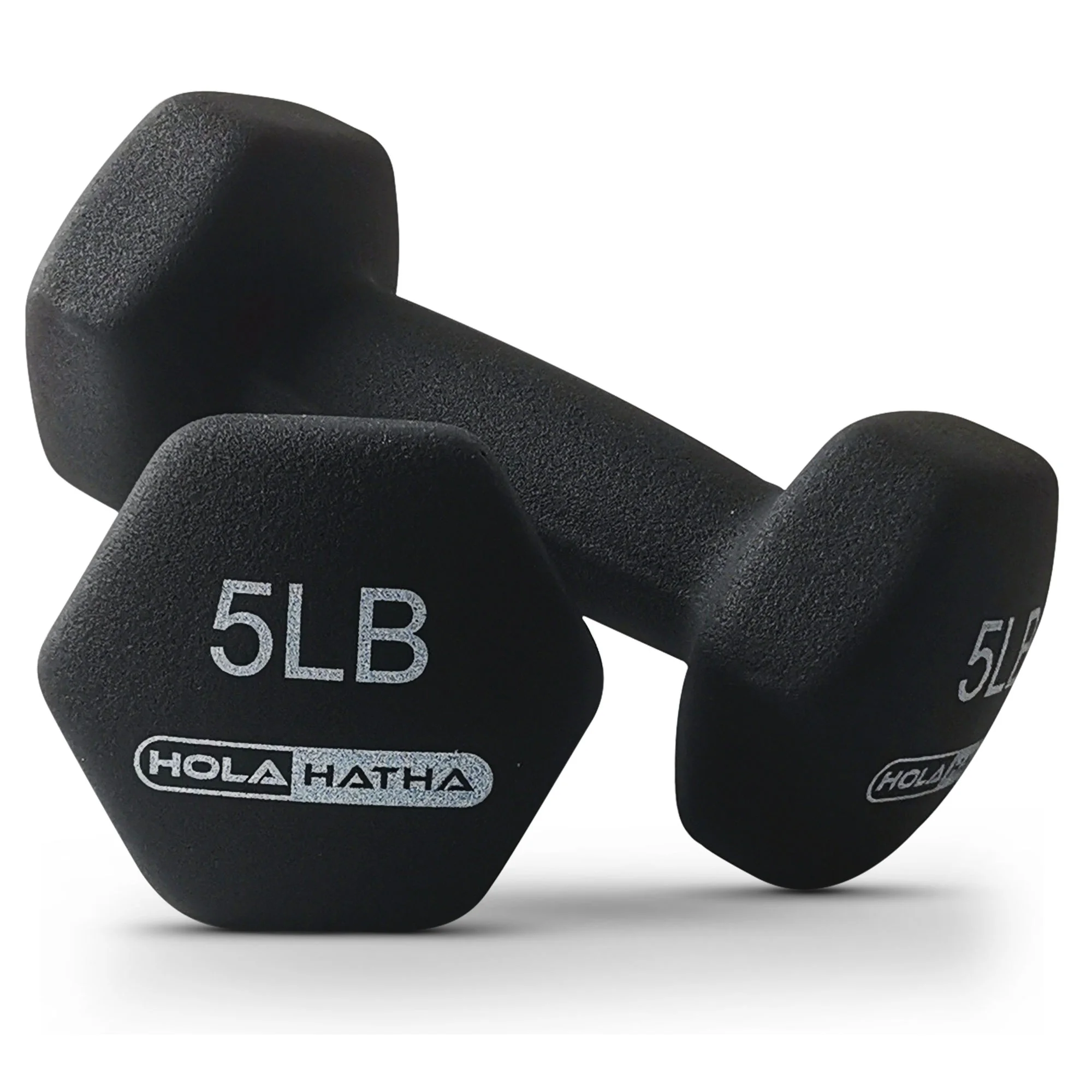 HolaHatha Neoprene Dumbbell Weight Set with Rack (Black), 112.5 lb - Image 9