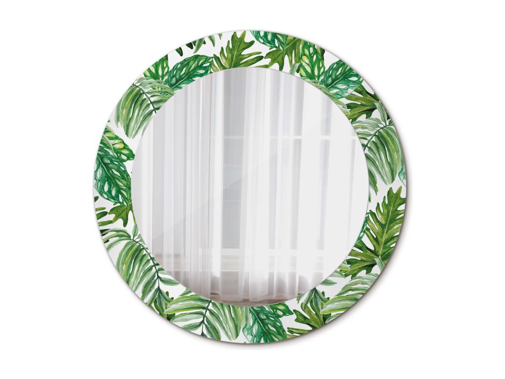 Espejo Redondo Decorativo - Hojas de Selva - 70cm