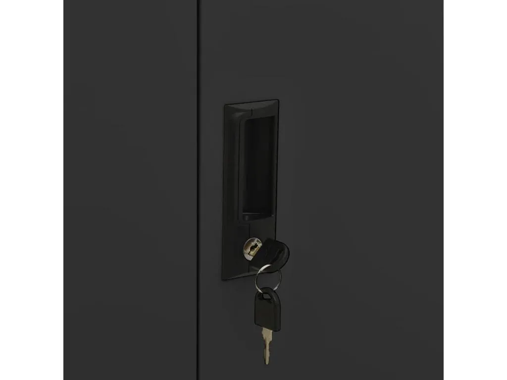 Armario de oficina con macetero acero antracita 90x40x125 cm
