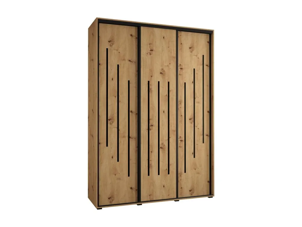 ARMARIO Micasacool 8 DE PUERTAS CORREDERAS 235.2/170/60 3 puertas (Artisan/Artisan/Negro)