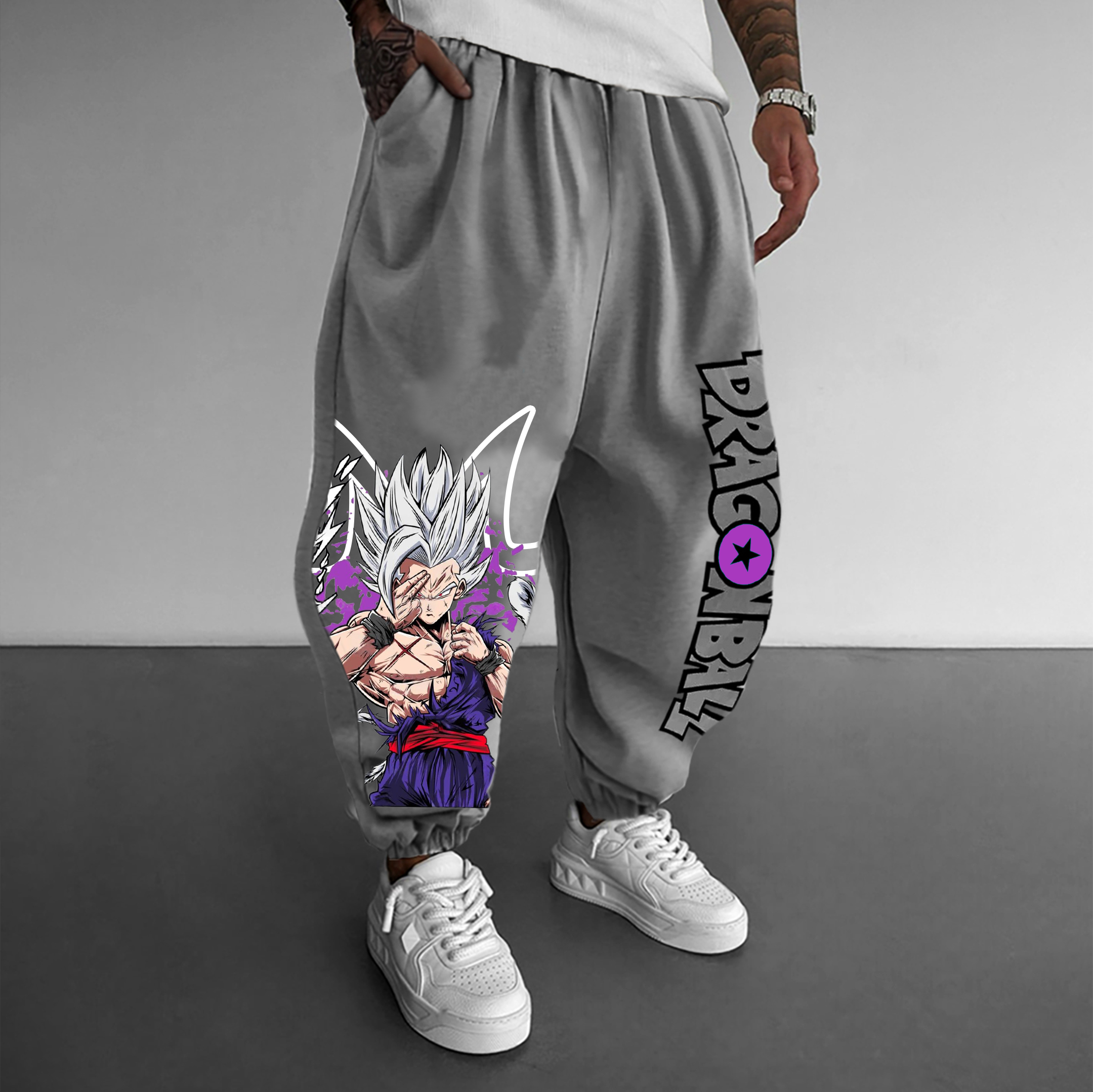 Unisex Anime Print Casual Oversized Regular Athletic Pants