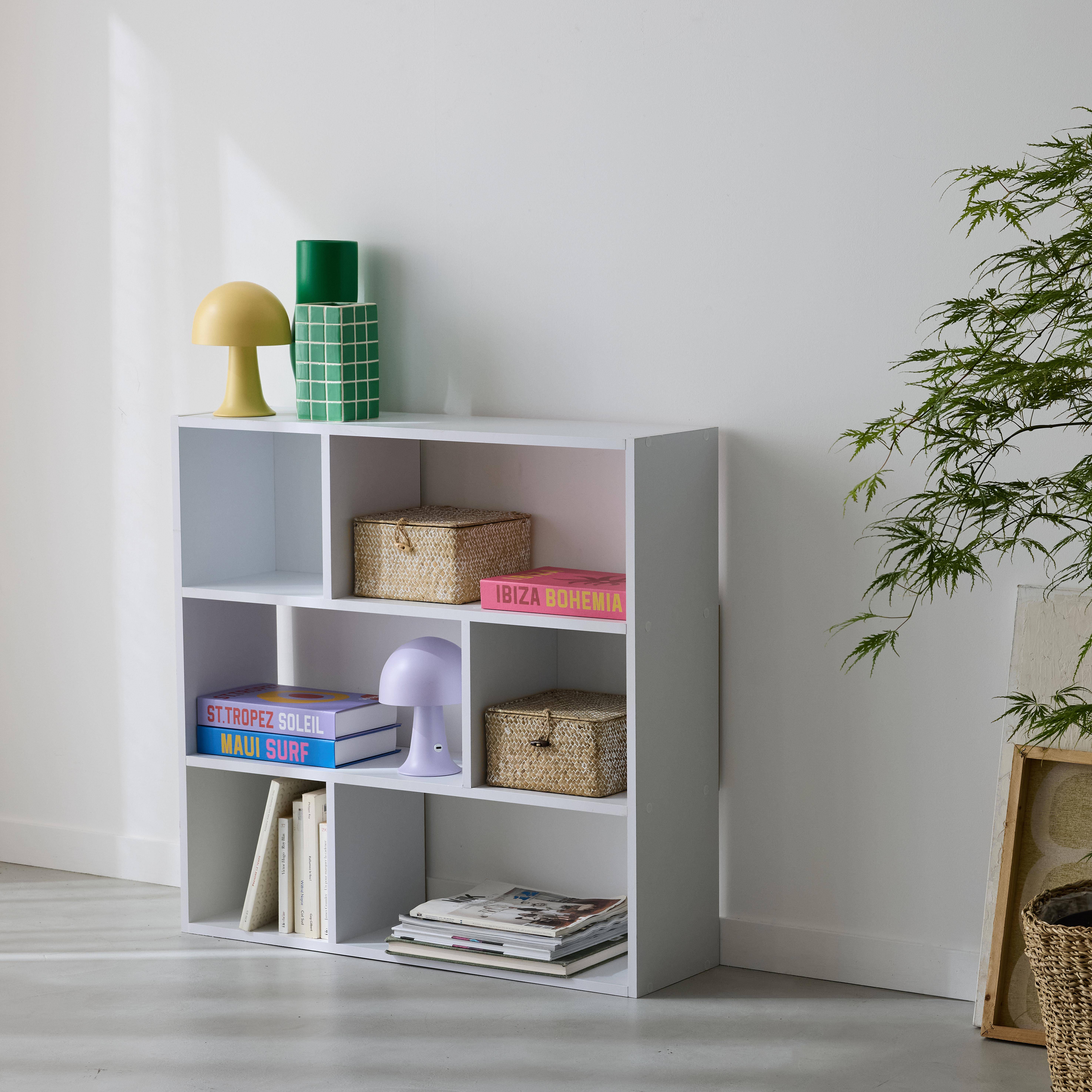 Pieter - Librería de 3 estantes con 6 compartimentos