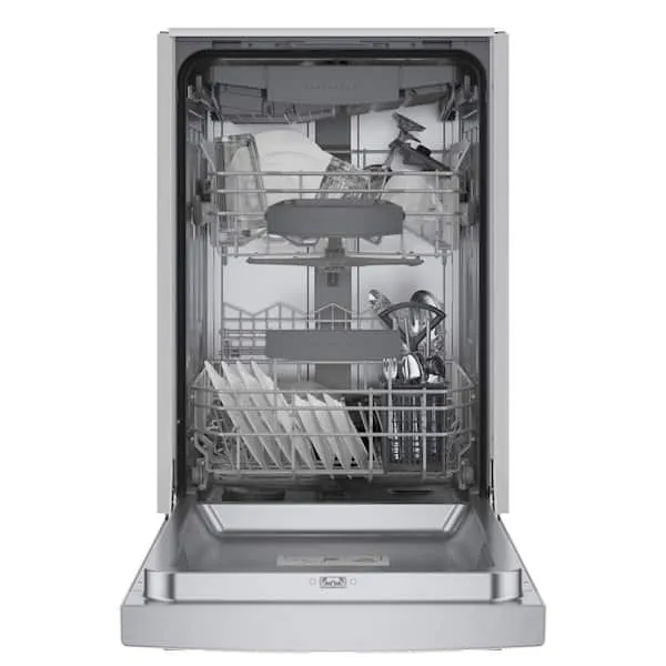 Bosch 800 Series 18 in. ADA Compact Front Control Dishwasher in Stainless Steel with Stainless Steel Tub and 3rd Rack, 44dBA
