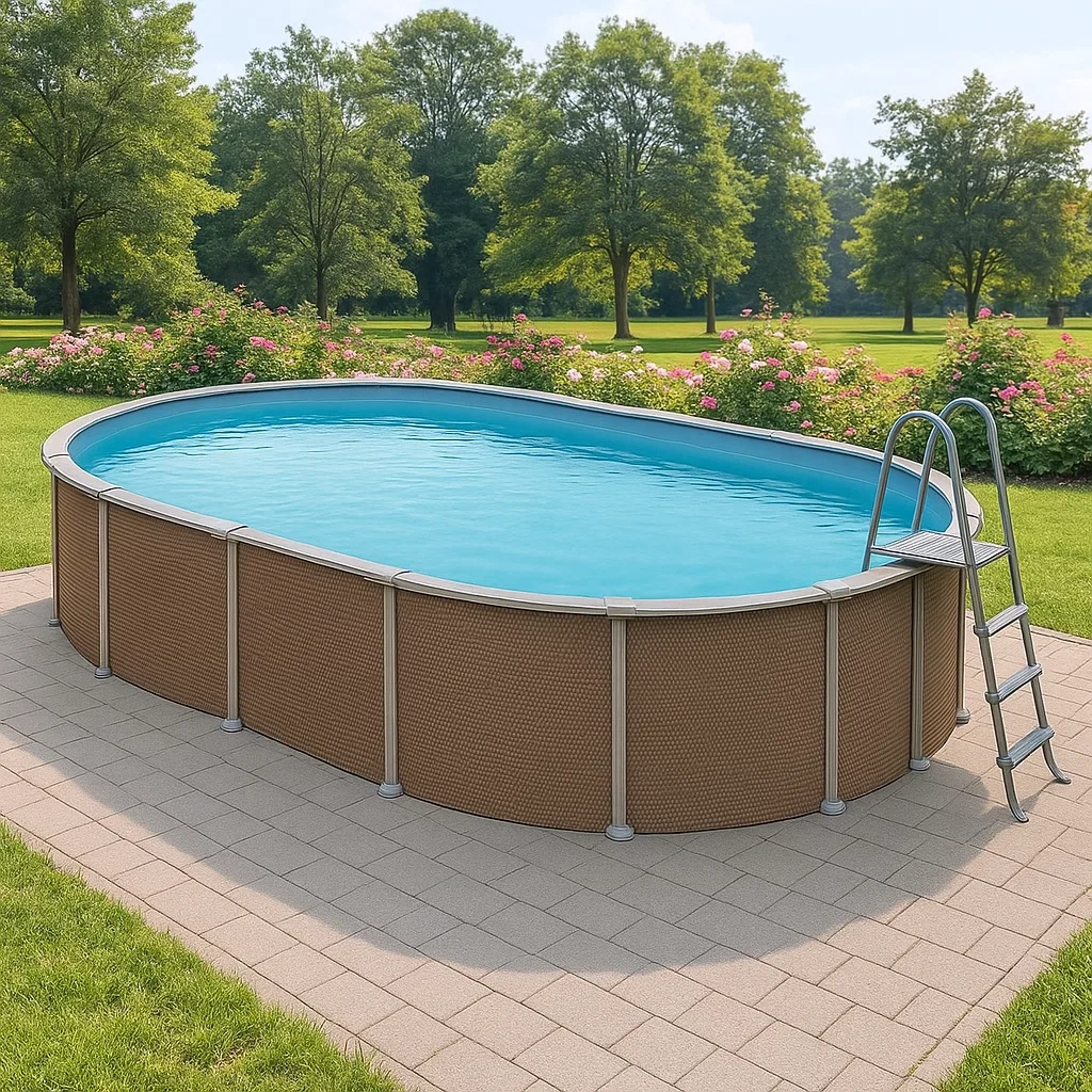 Piscina tubular ovalada 472x286x104 cm colores marrón/azul lCJmlkj139WB