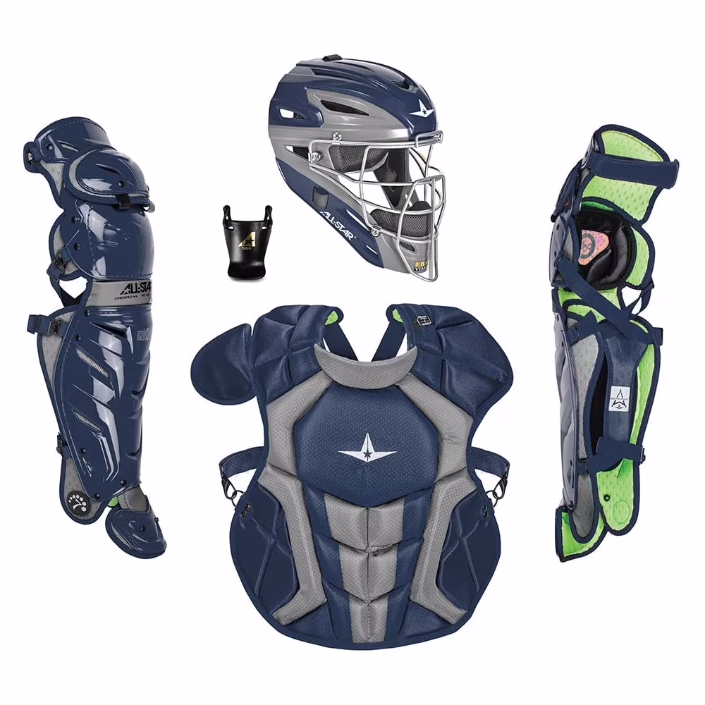 All - Star Sports S7 Axis Ages 12 - 16 Protective Baseball Catchers Gear, Navy(12??16??/Navy Blue)
