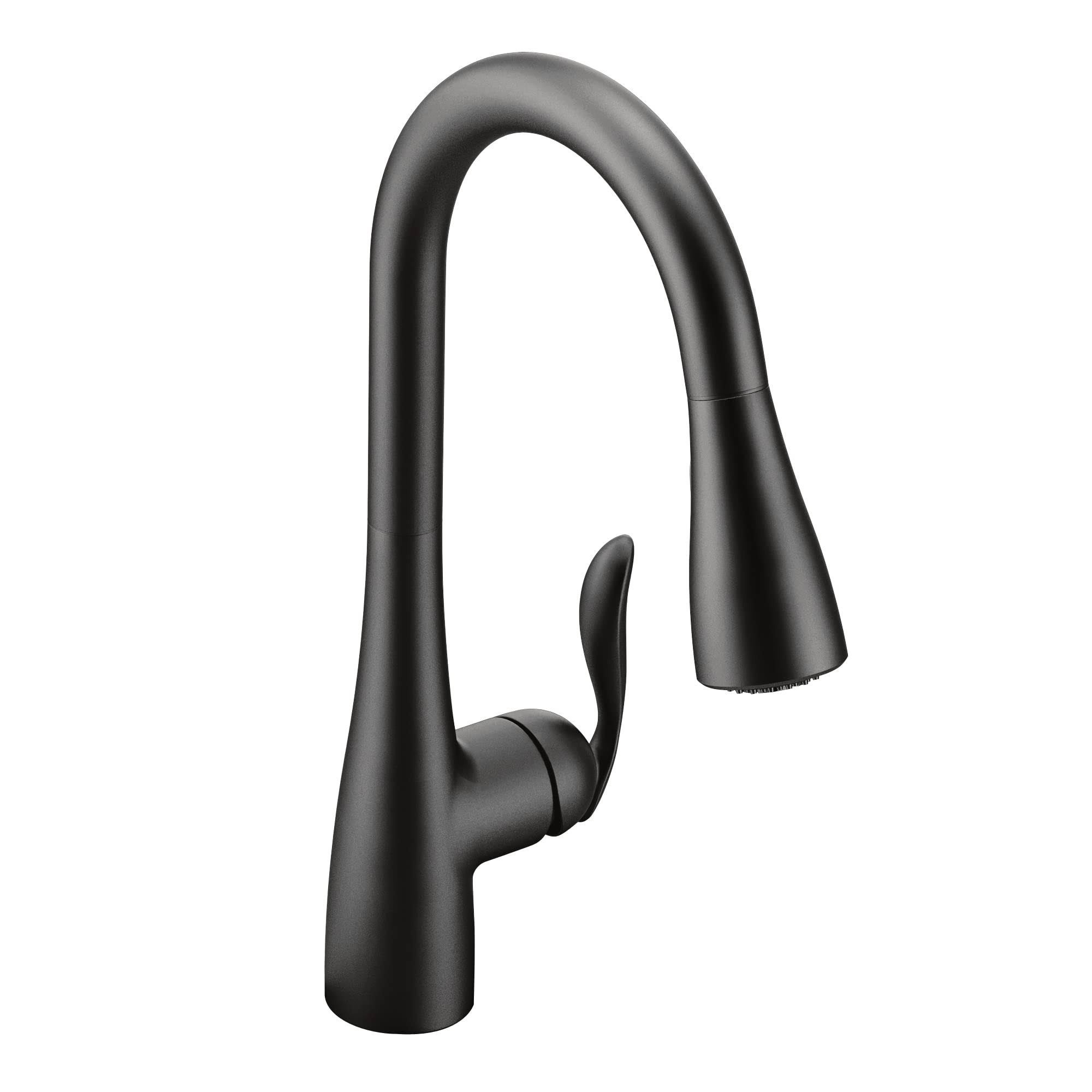 Moen 7594BL Arbor Matte Black One-Handle Pulldown Kitchen Faucet(Matte Black)