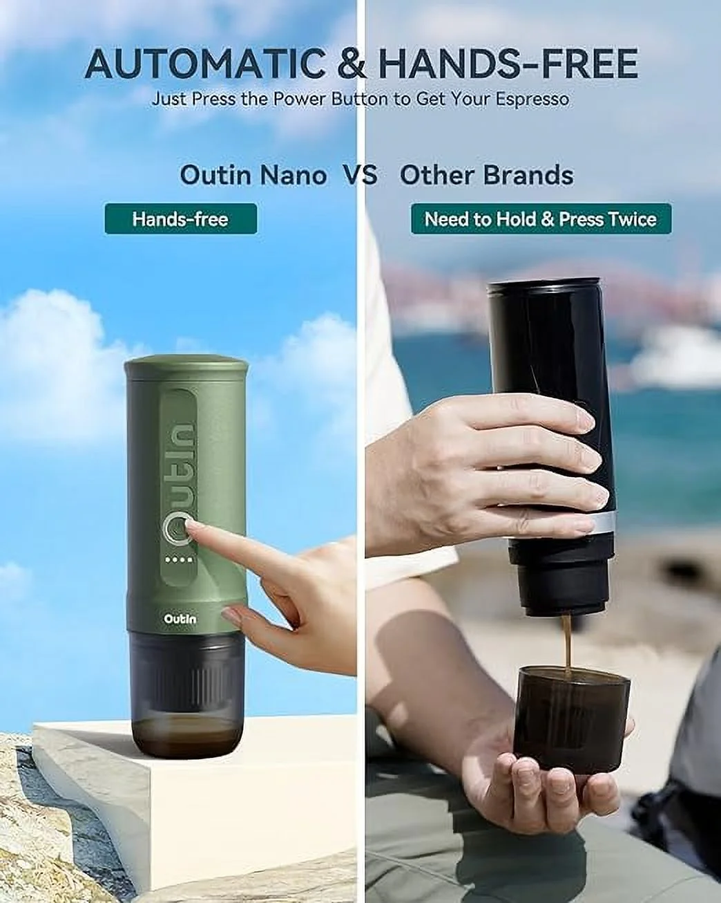 Nano Portable Electric Espresso Machine: 20 Bar, 3-4 Min Self-Heating, Mini 12V/24V Car Coffee Maker with NS Capsule & Ground Options - Ideal for Camping, Travel, RV, Hiking, Office (Space Grey) - Image 6