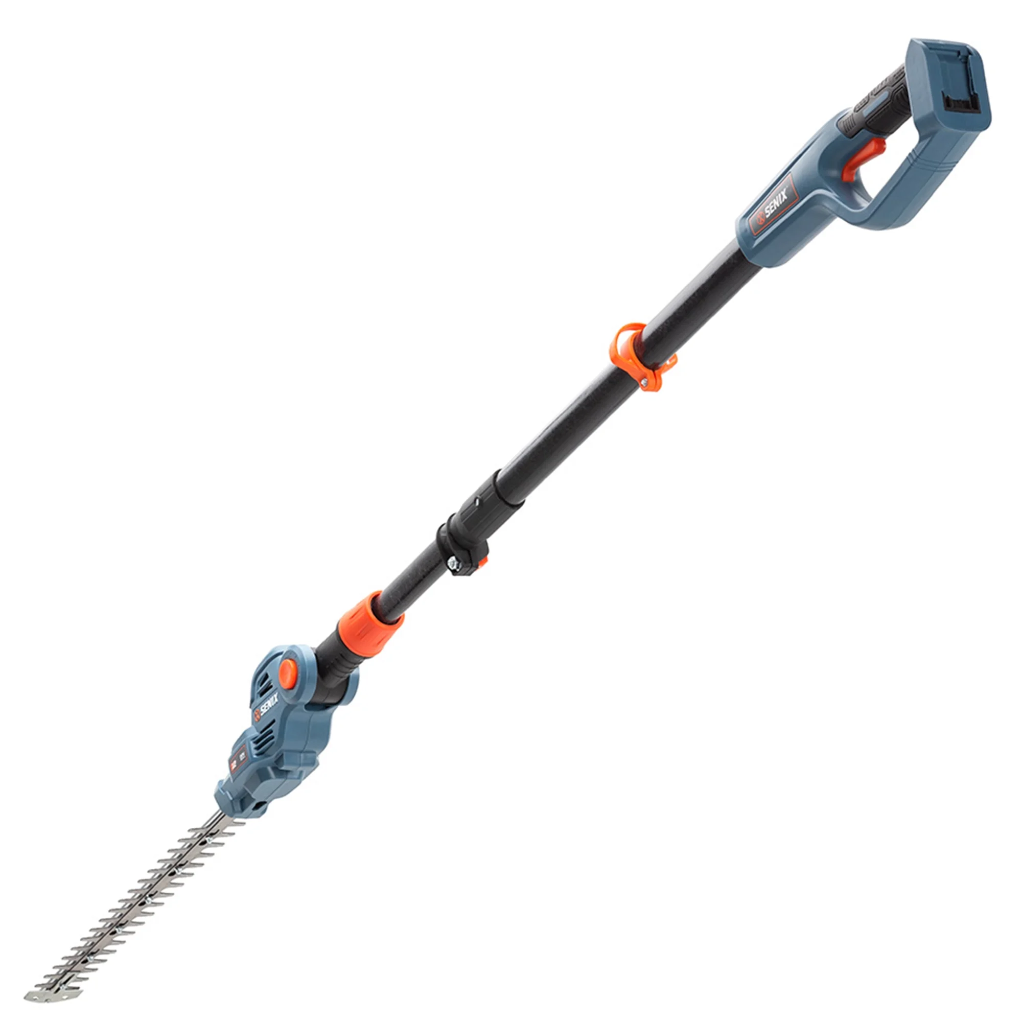 SENIX 20 Volt Max* Cordless Pole Hedge Trimmer 18-Inch Cutting / 21-inch Blade Length with Adjustable Head & Telescoping Shaft, Battery & Charger included, HTPX2-M - Image 14